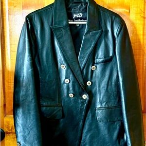 Real lamb skin black leather not PU